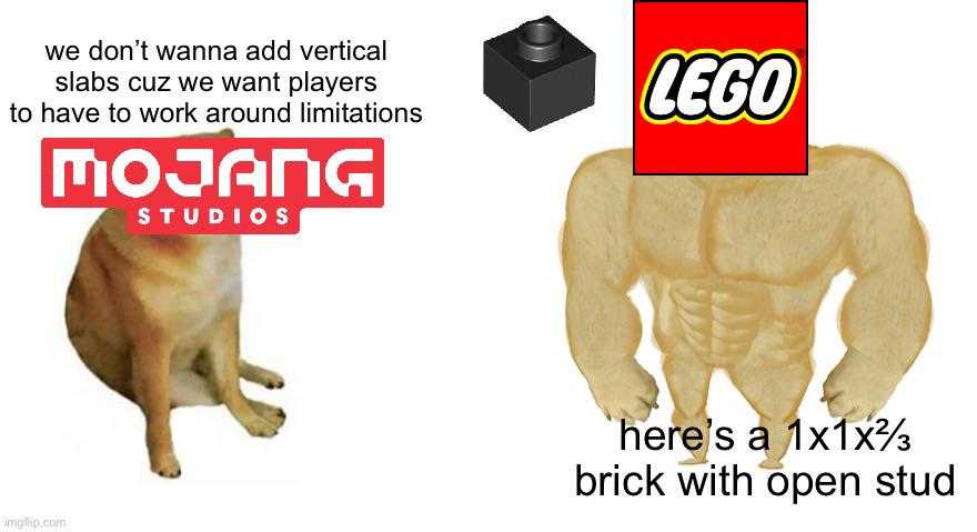 there is a picture of a dog that is standing next to a lego