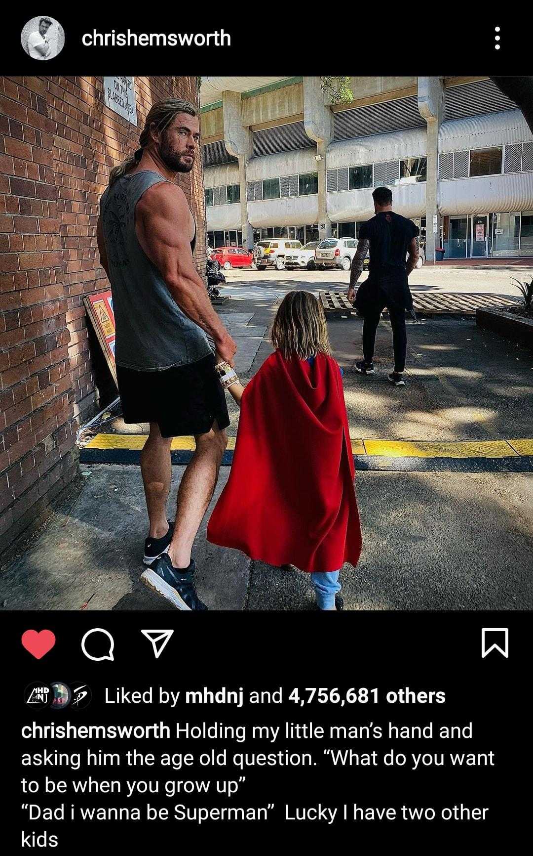 image of a man and a little girl dressed as thor and a woman in a red cape