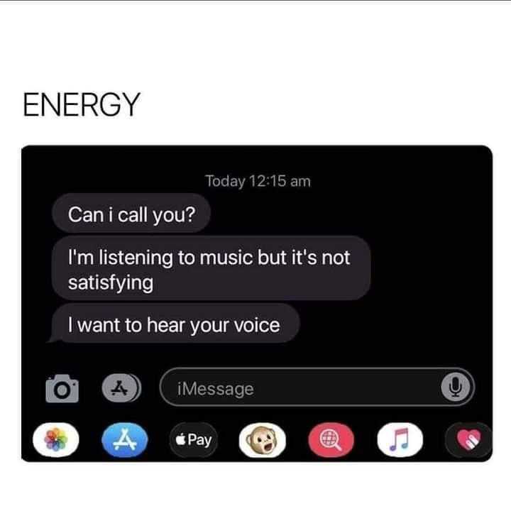 a screenshot of a text message from a person who is listening to music