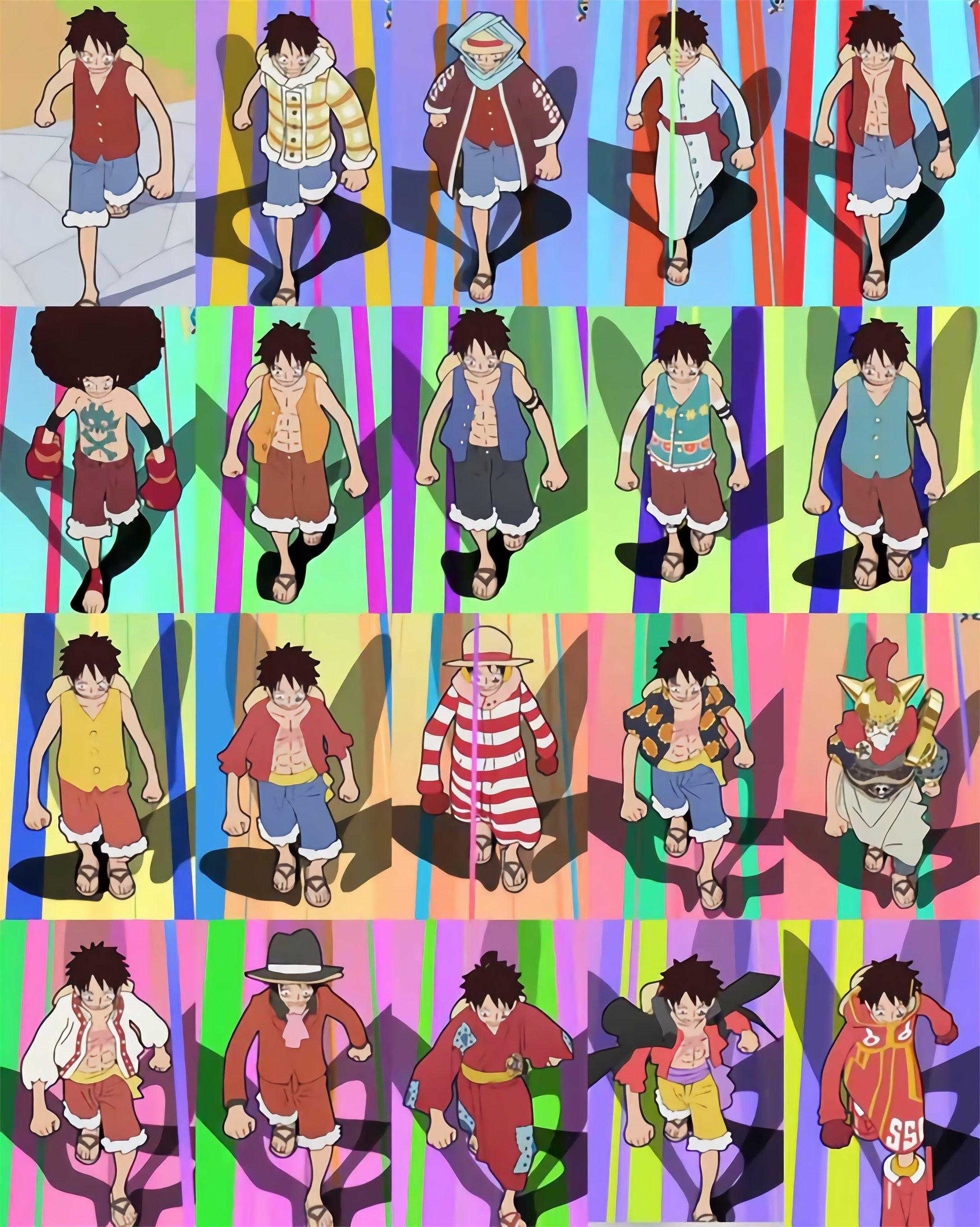 a close up of a bunch of cartoon characters on a colorful background