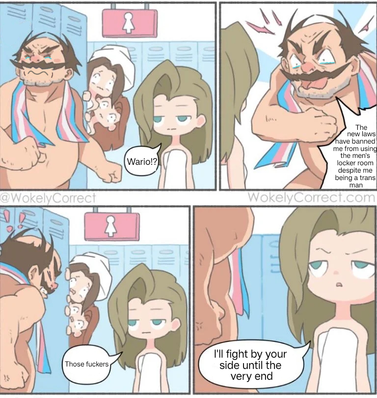 a cartoon comic strip with a man and woman in a bathroom