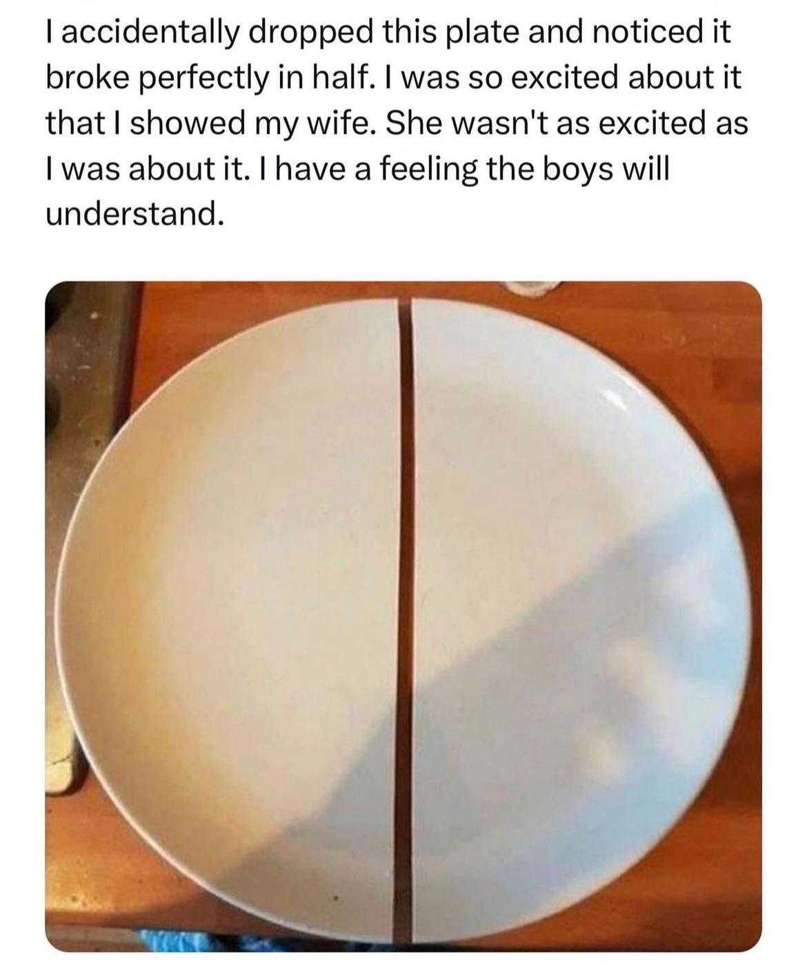 someone posted a picture of a plate with a knife and fork stuck in it