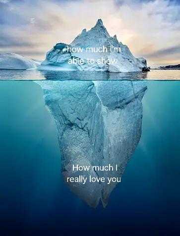 there is a iceberg floating in the water with a quote on it