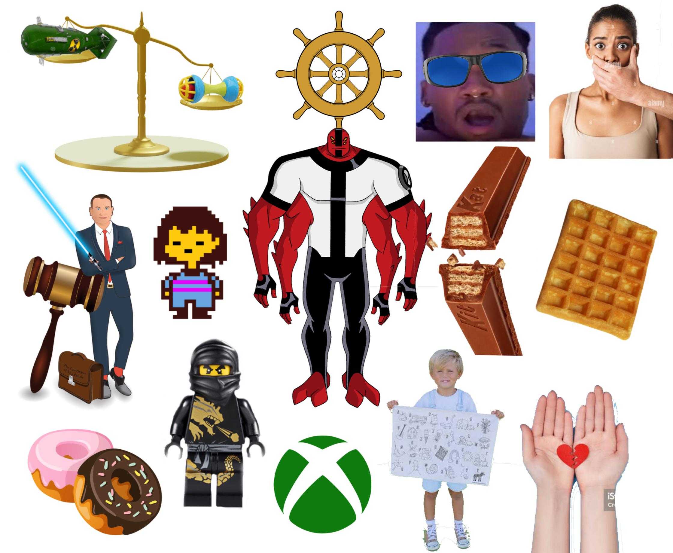 a close up of a person holding a lego figure near a bunch of different items