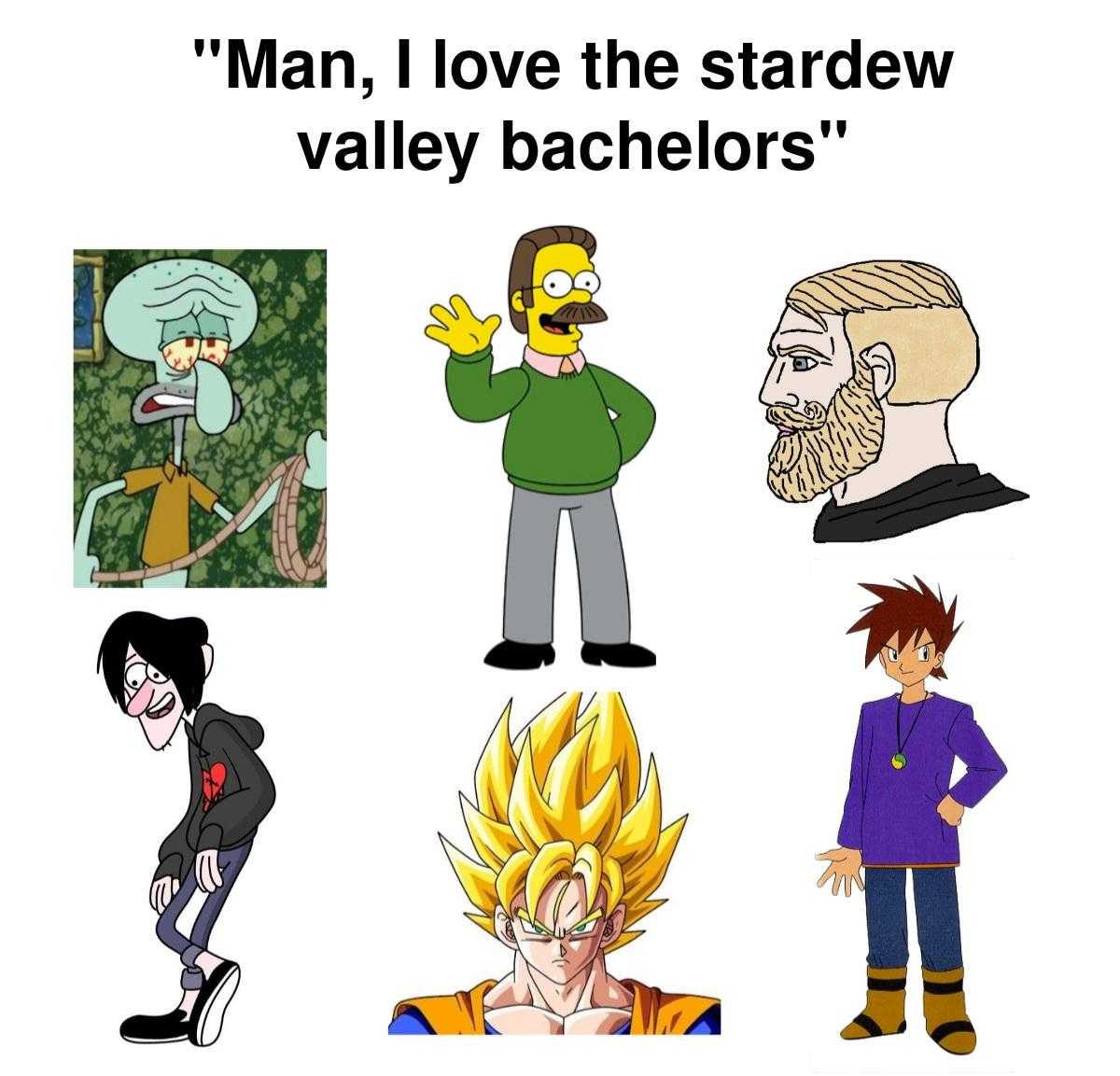 a cartoon picture of a bunch of characters that are in different poses