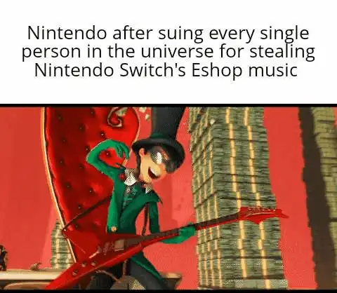 nintendo after slinging very single person in the universe for stealing nintendo switch ' s eshop music