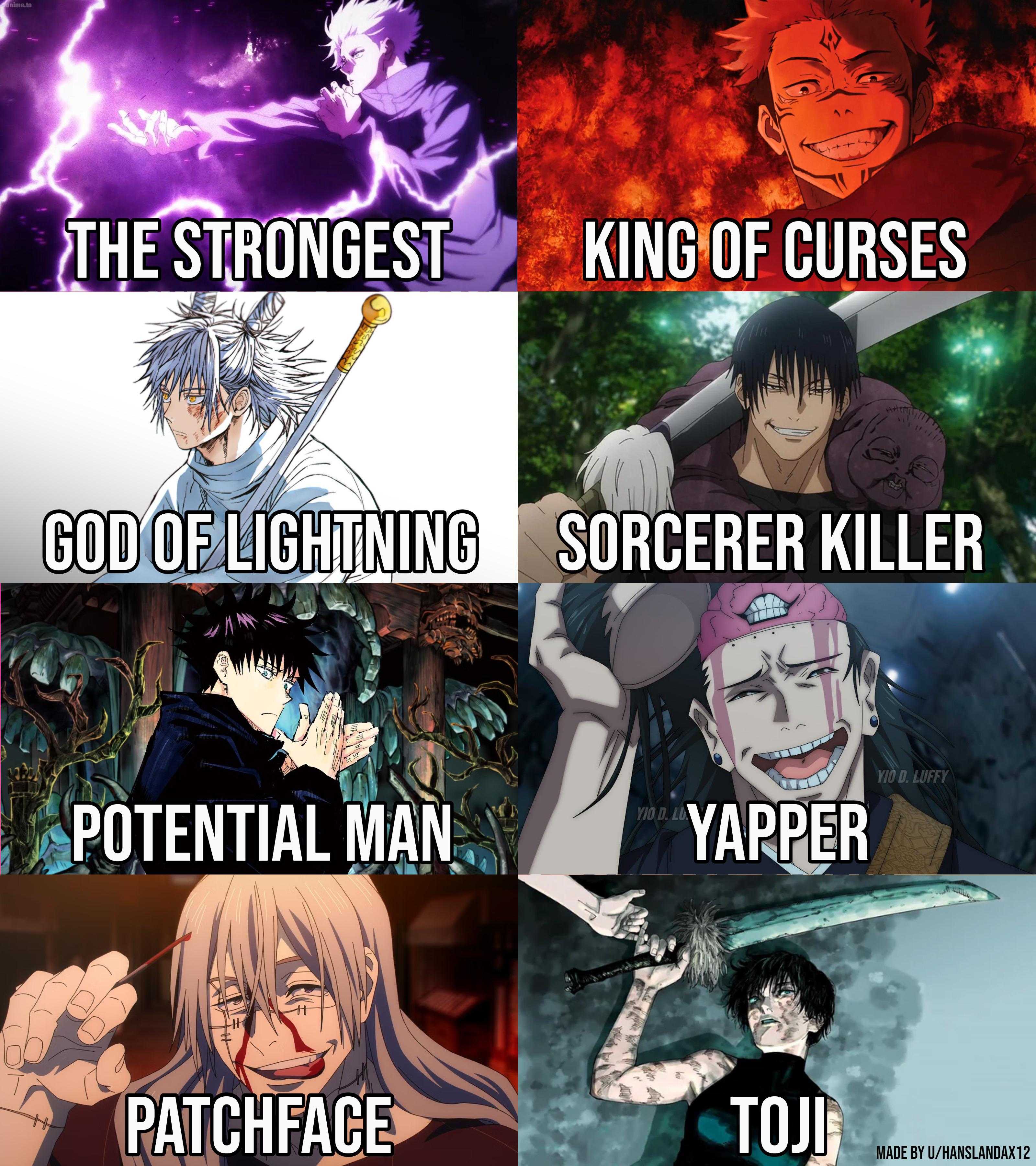 a picture of a series of anime memes with different characters