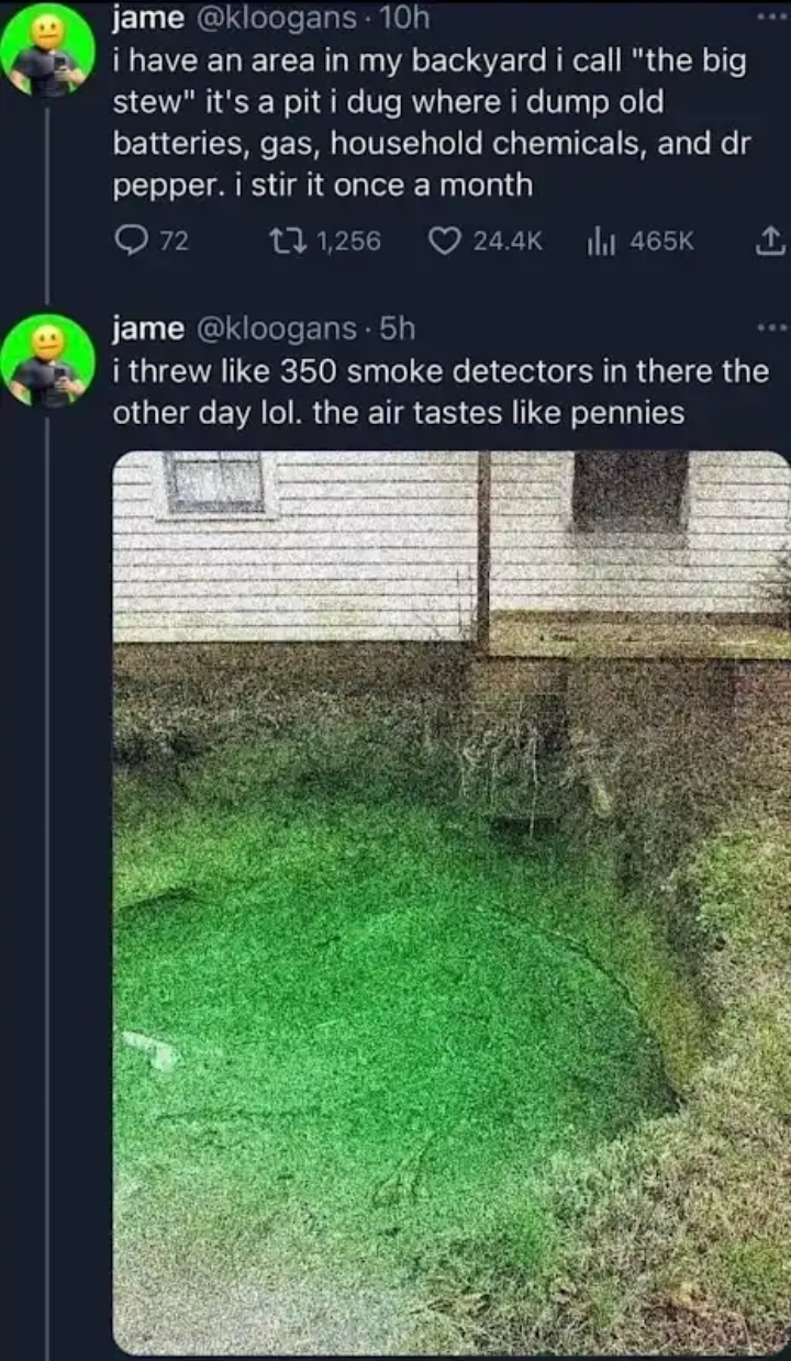 a screenshot of a tweet with a green lawn and a fire hydrant