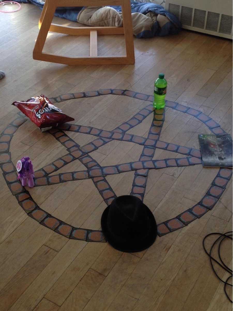 image of a cat sitting on the floor with a hat on