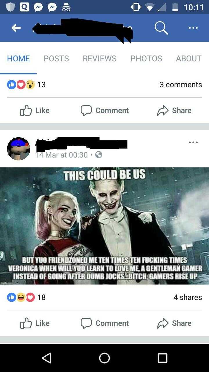 a close up of a facebook post with a picture of a couple of people