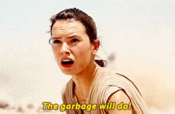 image of a woman in a scene from star wars with a caption that reads, the garage will look like a cave