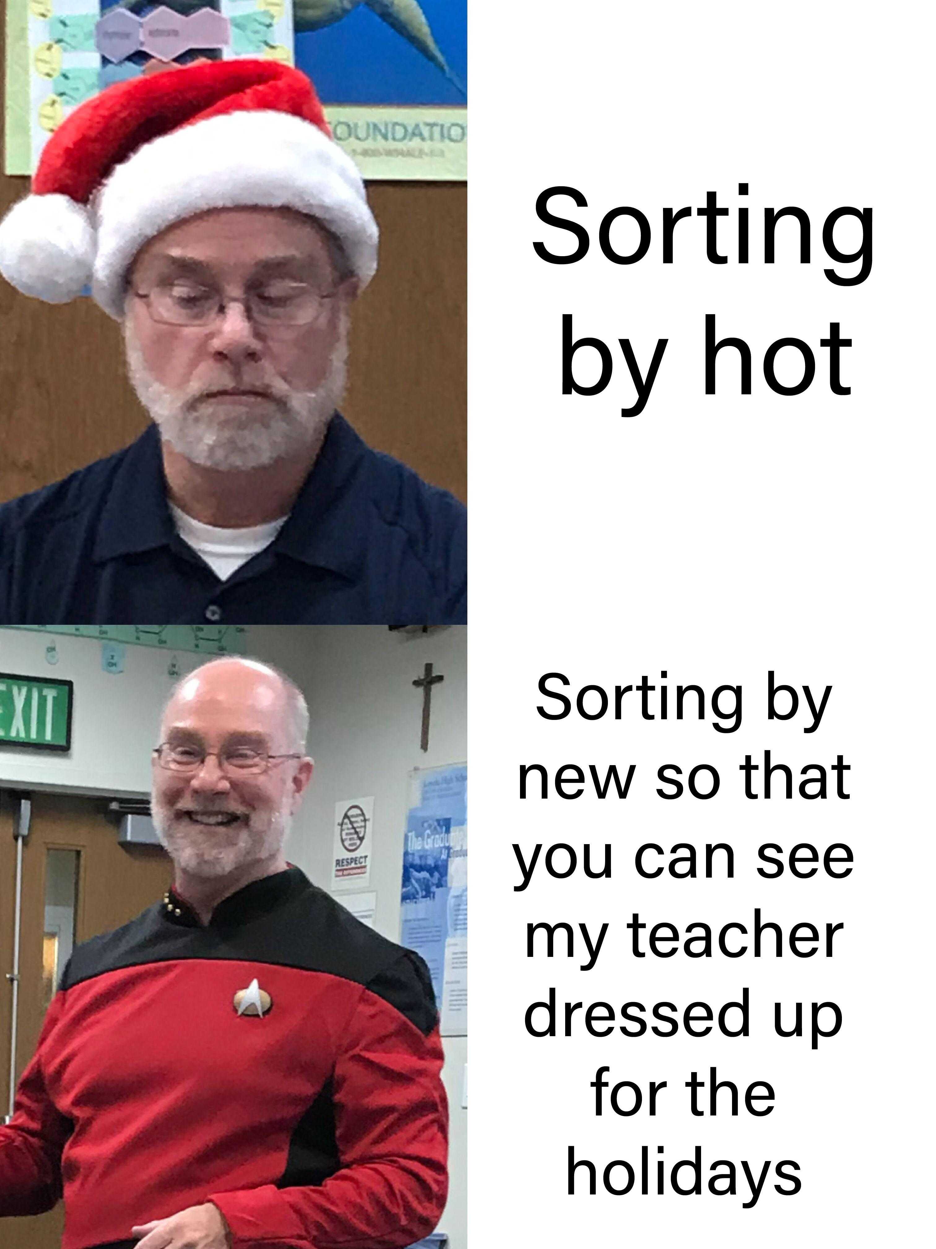 there are two pictures of a man wearing a santa hat