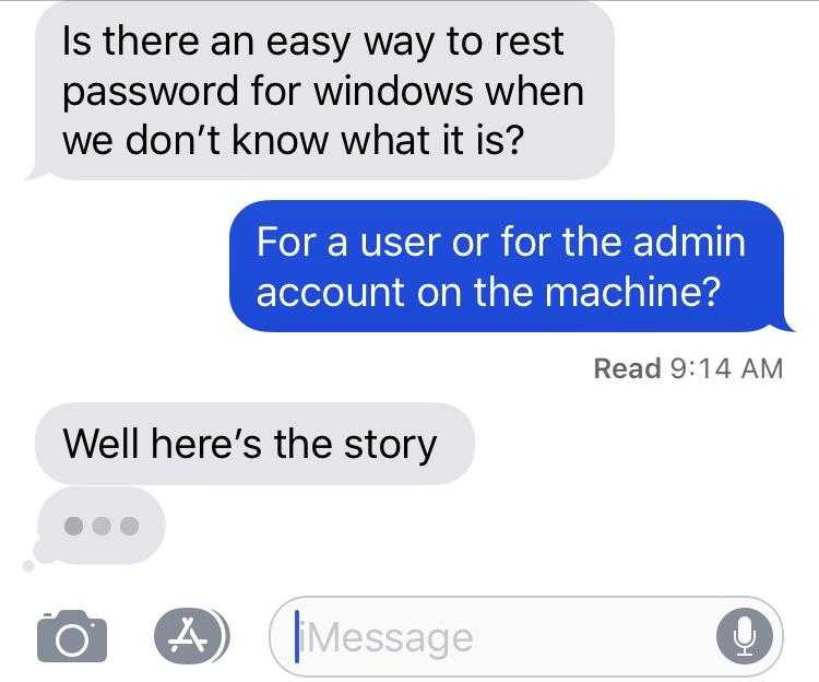 a screenshot of a text message from a person who is about to use a computer