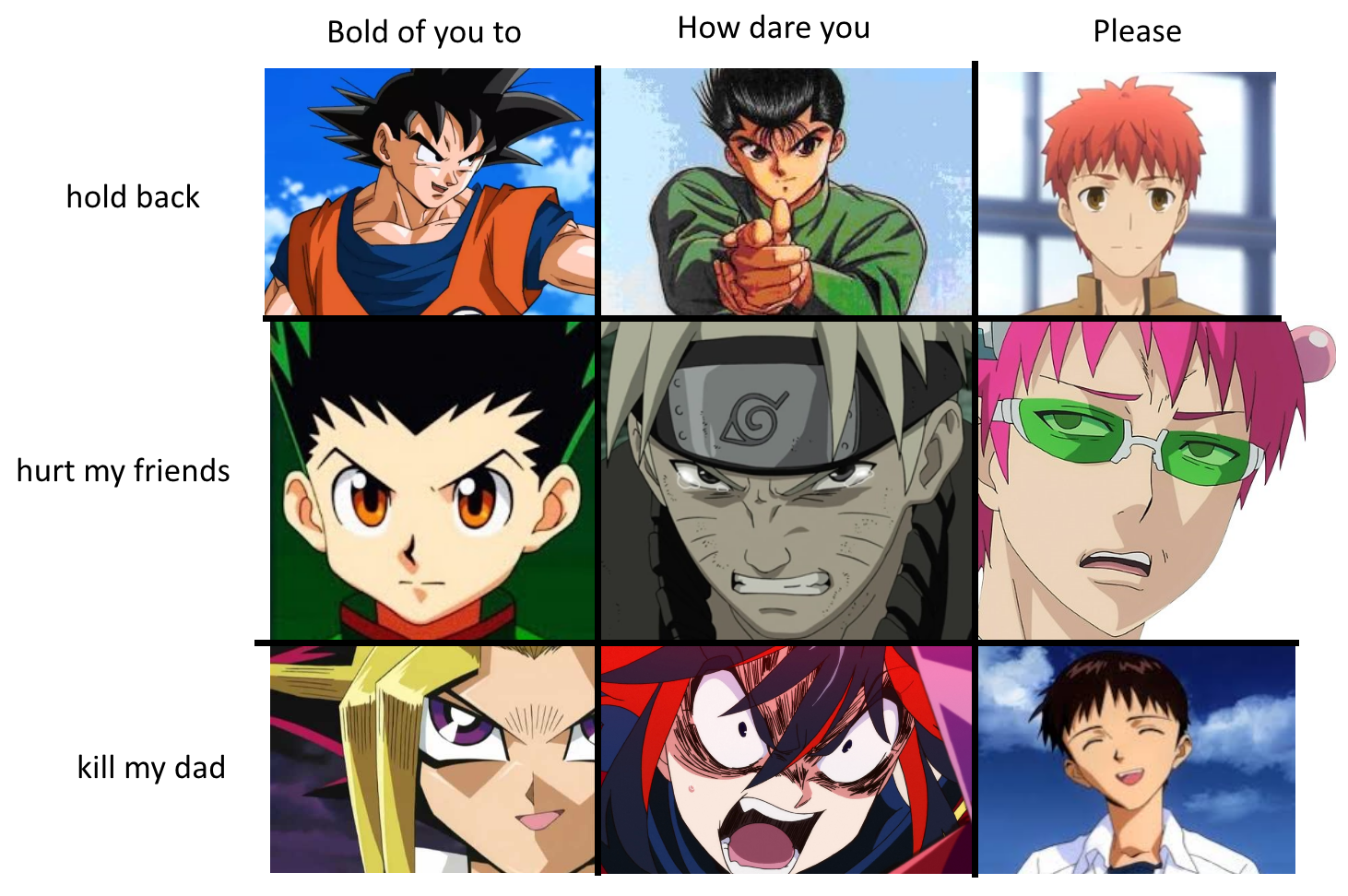 a close up of a bunch of anime characters with different expressions