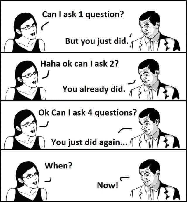 a cartoon of a man in a suit and tie with a question