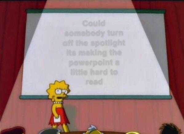 simpsons is giving a presentation to a group of people