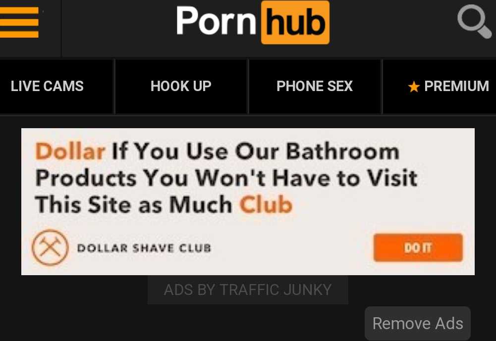 a screenshot of a cell phone with a sign that says pornhub