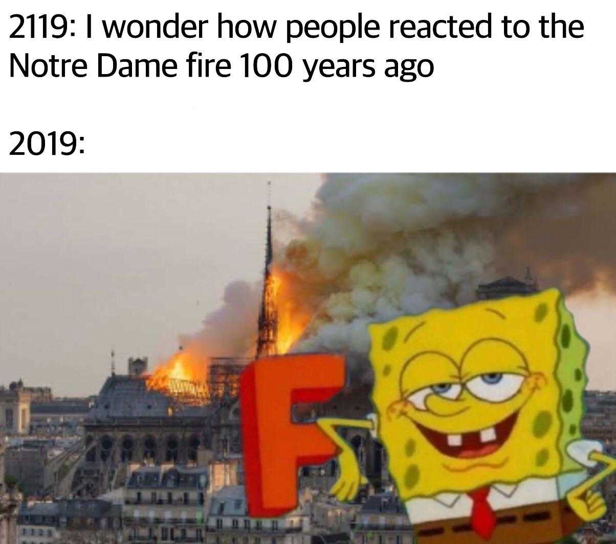 a cartoon spongebob holding a sign that says, ' if the fire is going up, it '