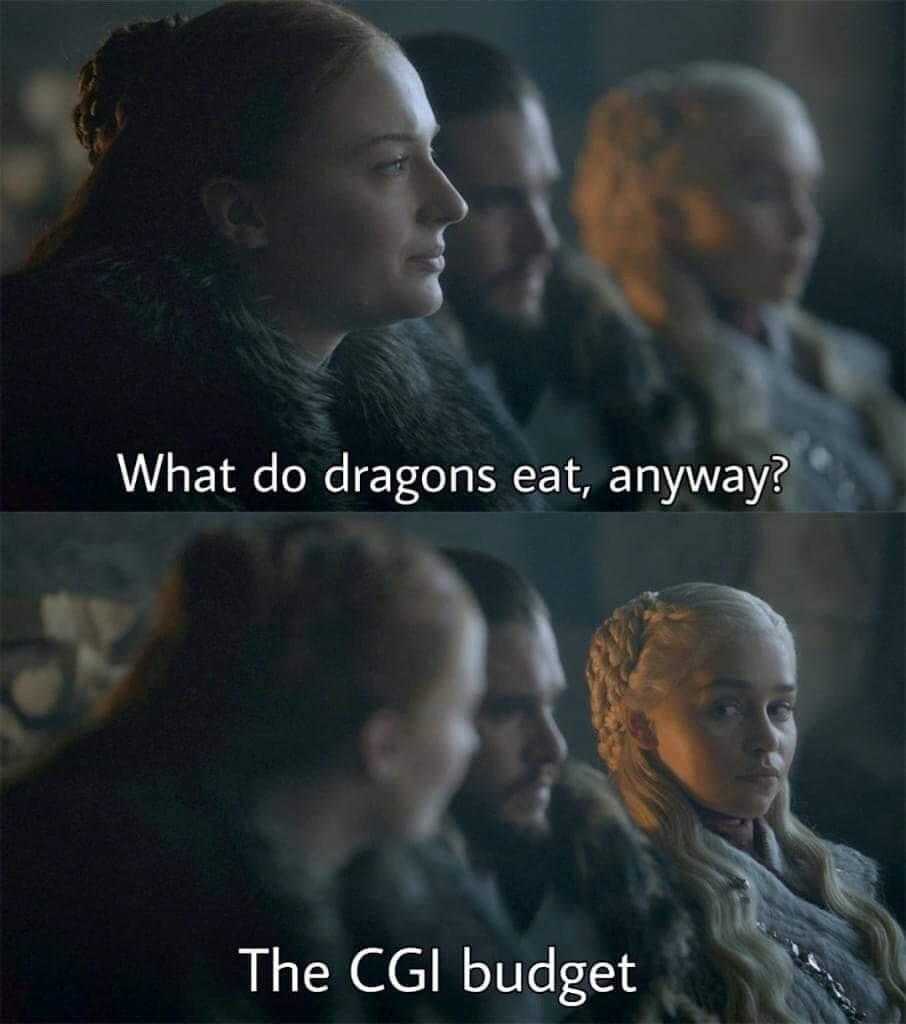 a picture taken from a game of thrones meme of a woman with a dragon on her head