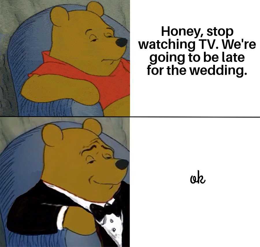 cartoon of a bear in a tuxedo with a bow tie and a tuxedo