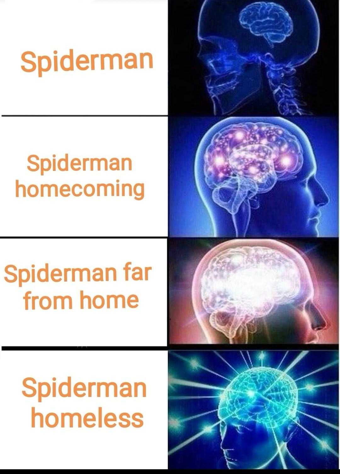 a picture of a series of pictures of a brain with the words spiderman homecoming