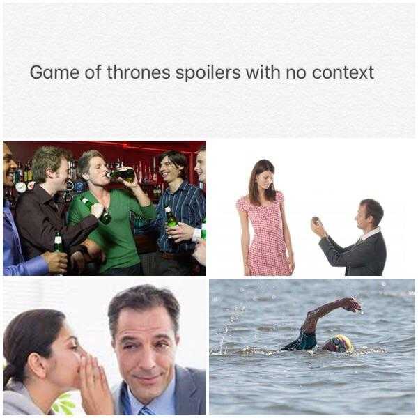 image of a collage of people playing a game of thrones spoilers with no context