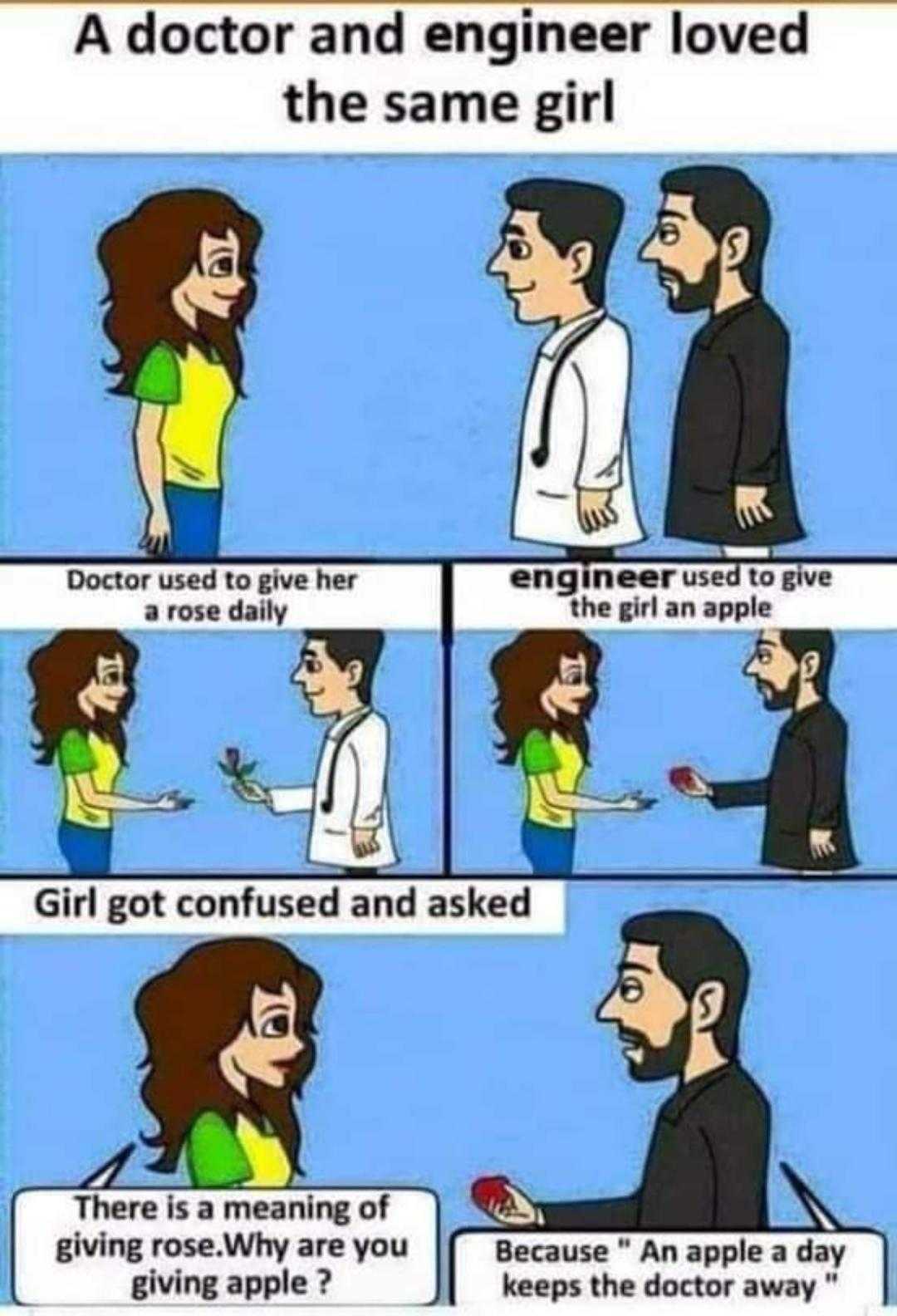 a cartoon of a doctor and a girl who are talking to each other