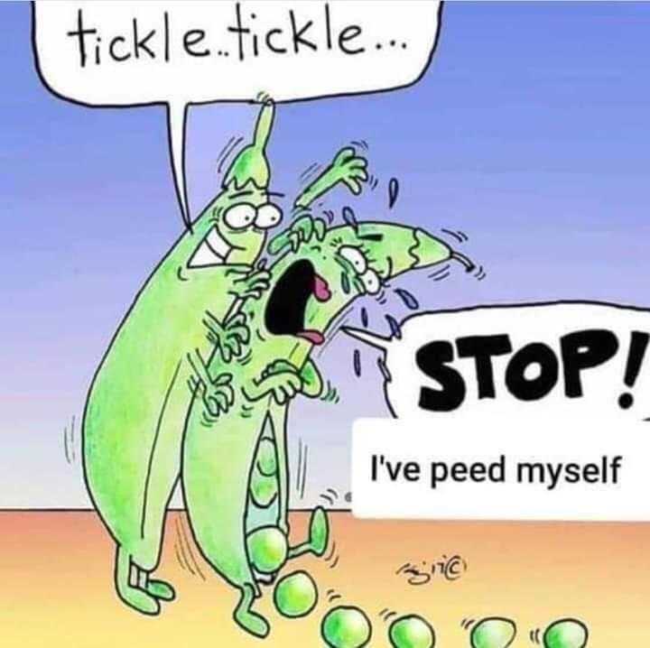 cartoon of a green monster with a sign saying tickle tickle stop