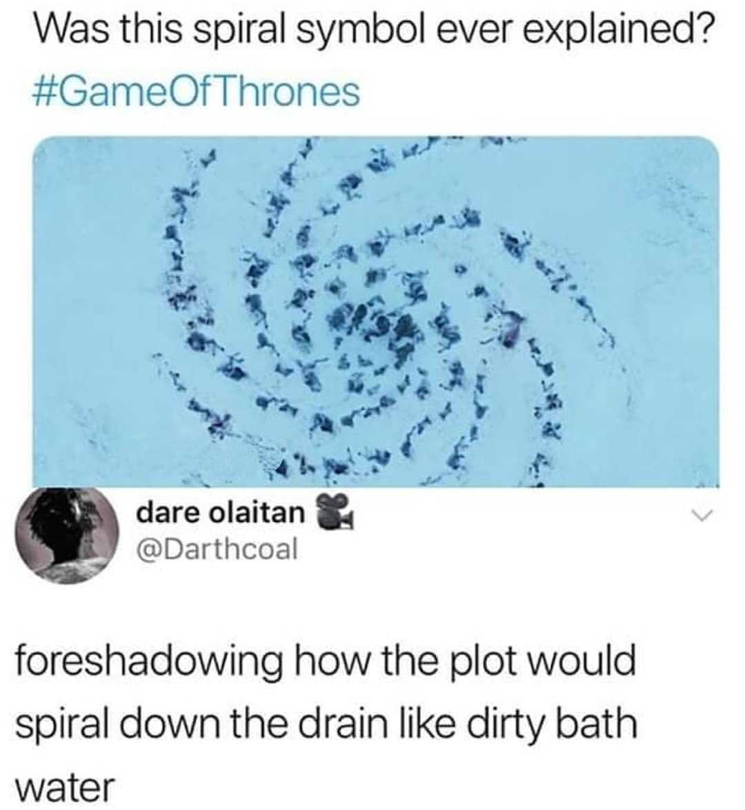 a close up of a tweet with a picture of a spiral symbol