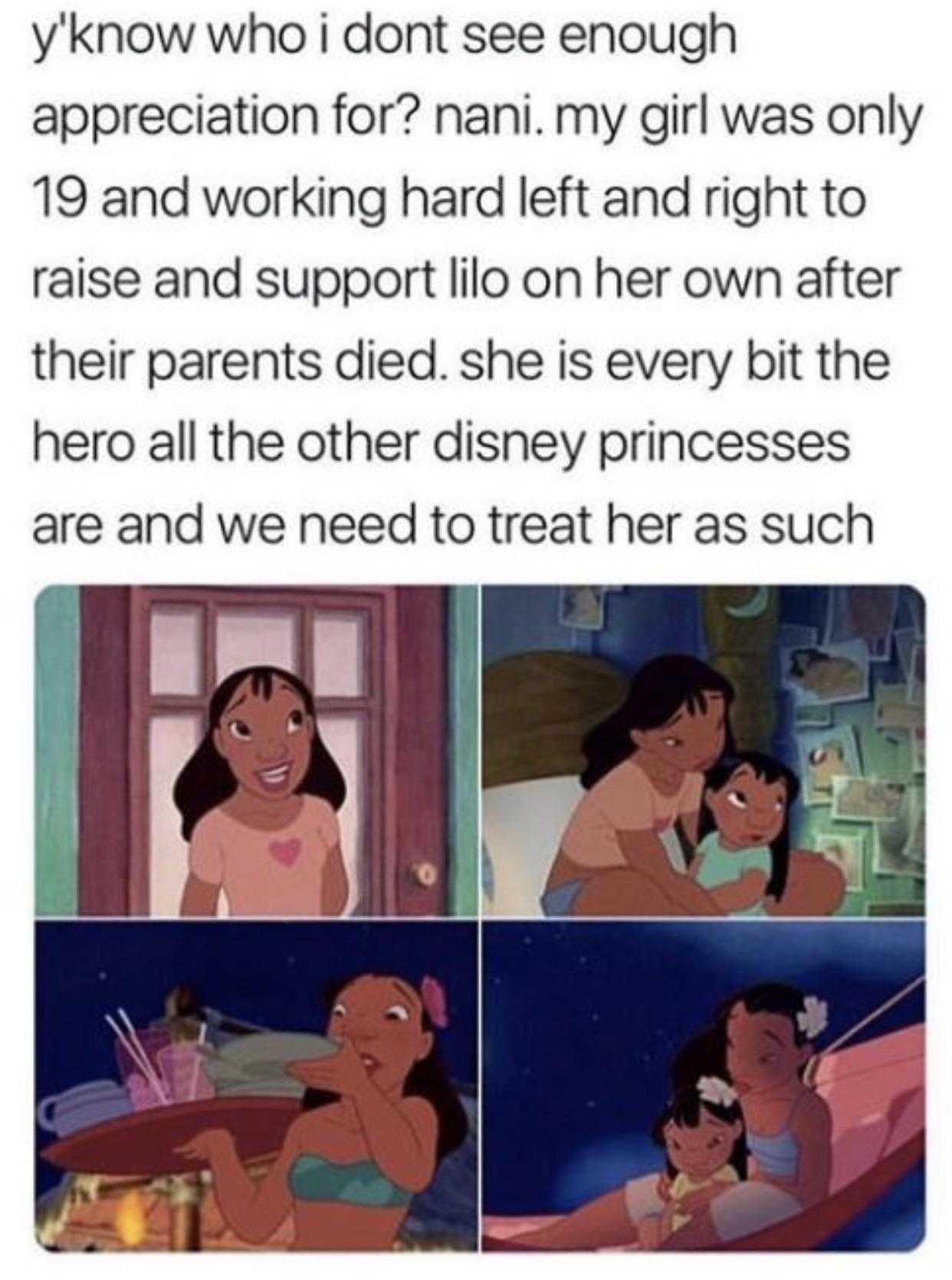 a cartoon picture of a woman and a child in bed