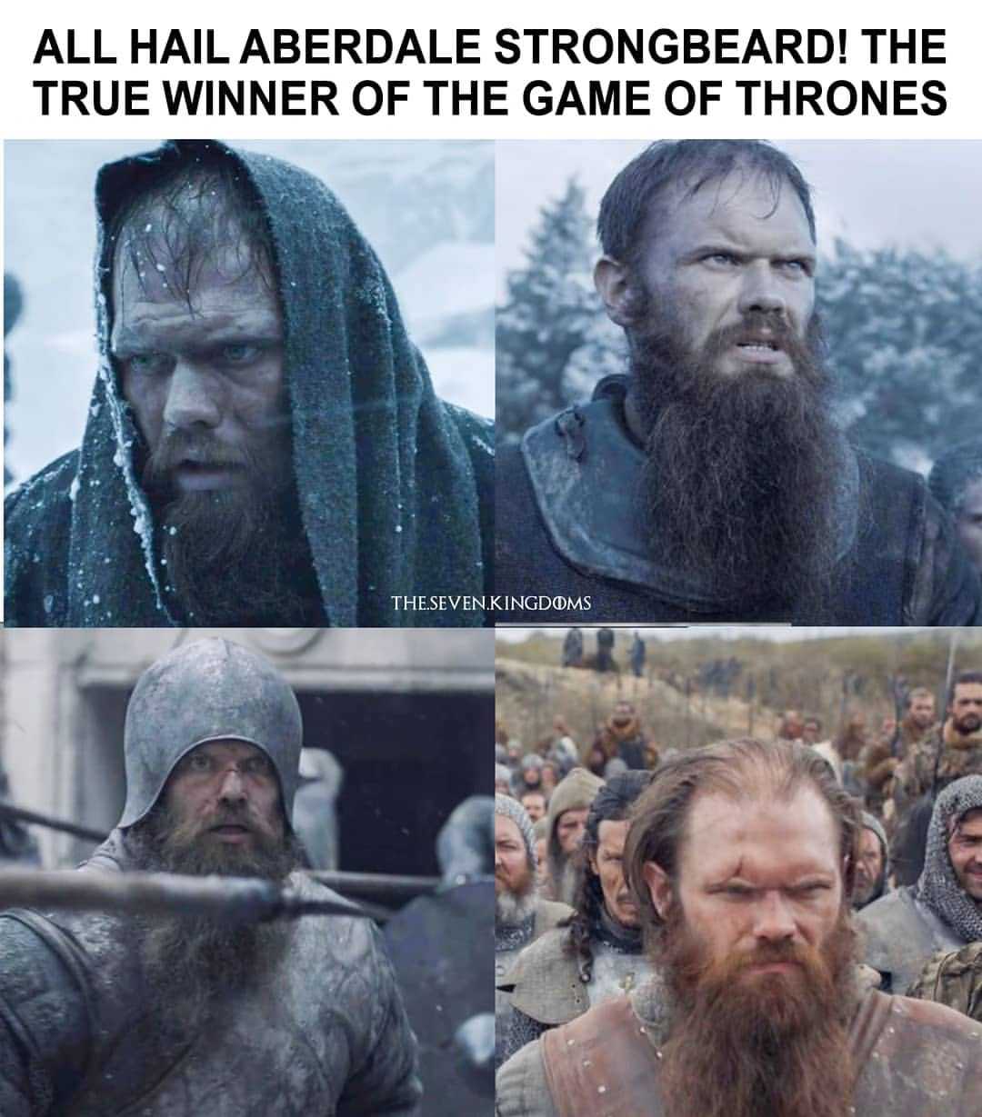 a close up of a man with a beard and a beard in a game of thrones