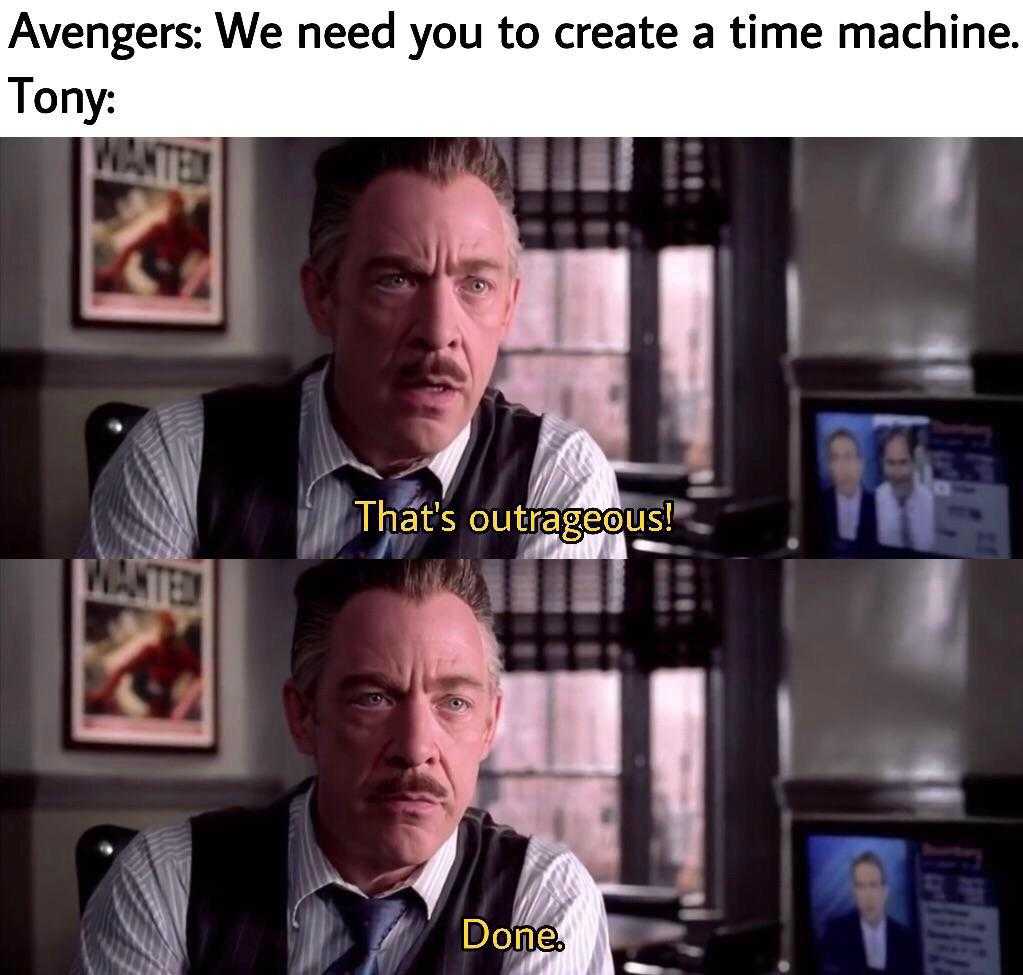 avengers meme about how to create a time machine