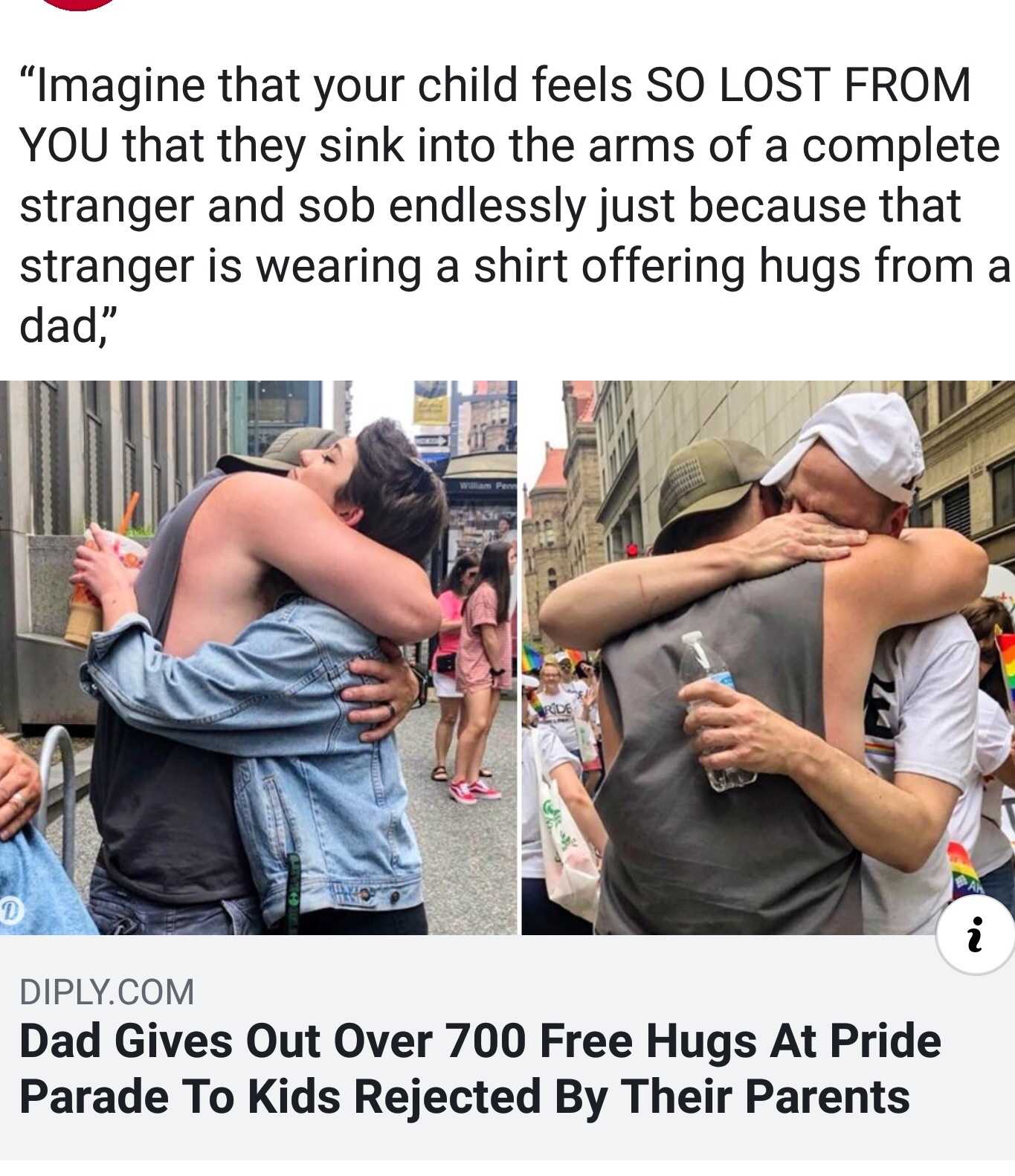 image of a man hugging a woman in the middle of a street