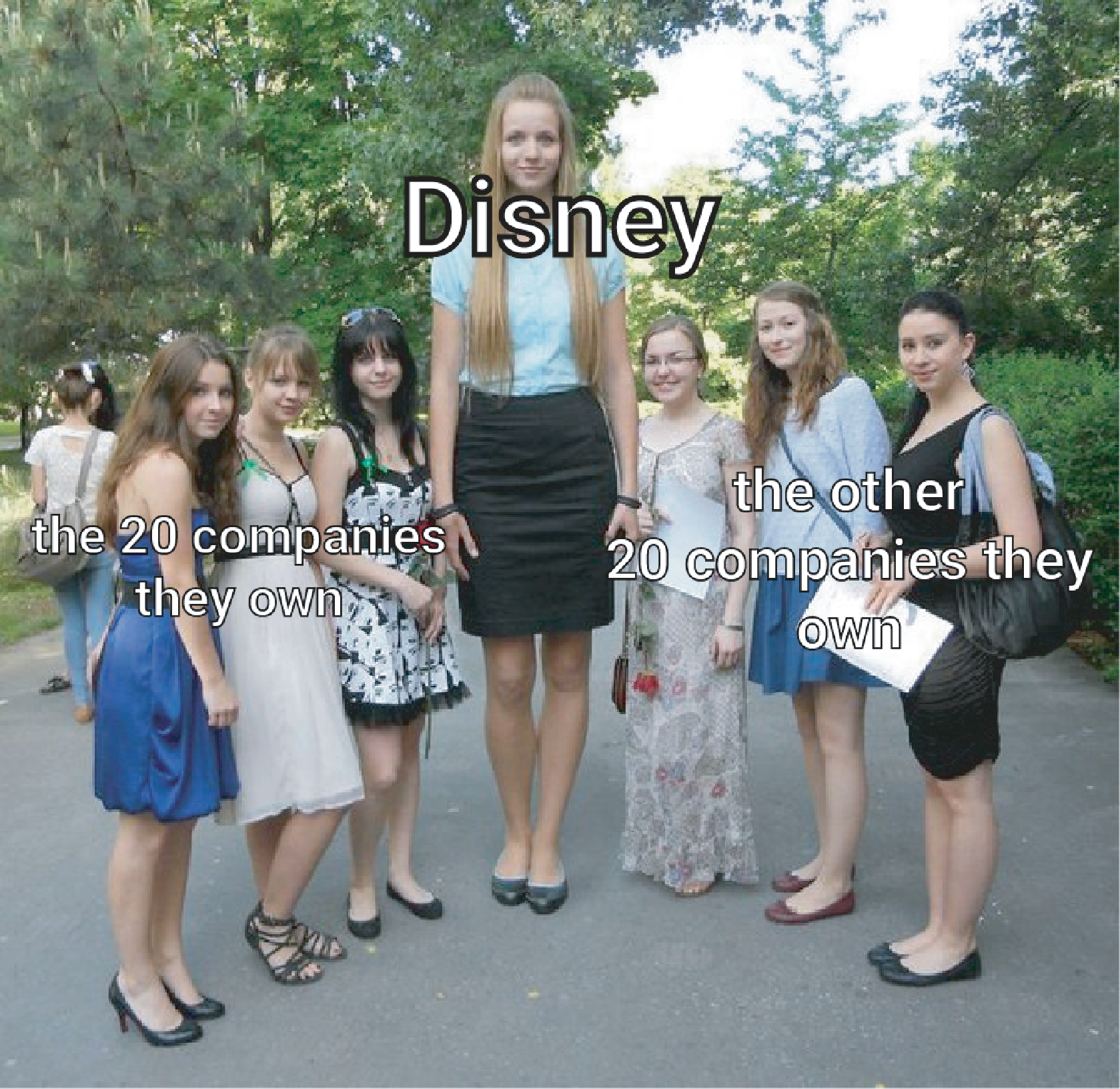 image of a group of girls standing in a road