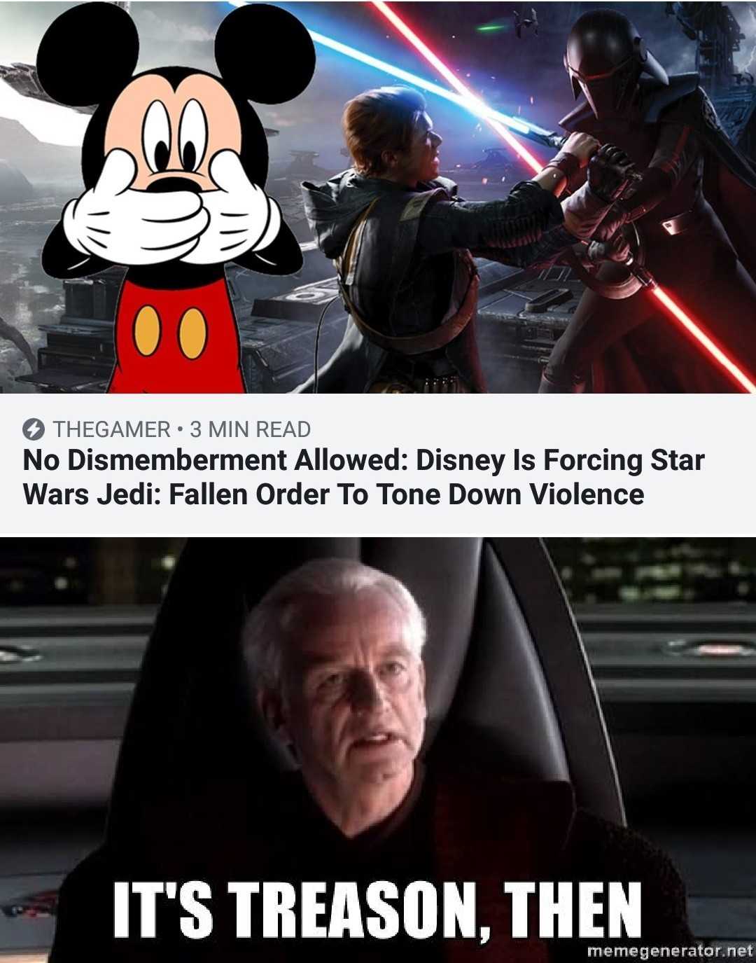 a cartoon picture of a man in a star wars costume and a mickey mouse character