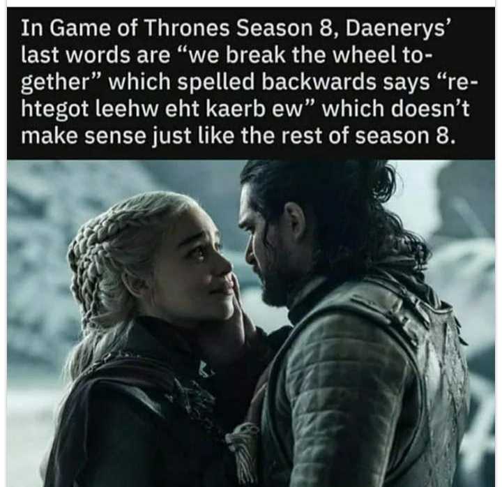 a picture taken from a game of thrones meme with a caption of a man and woman