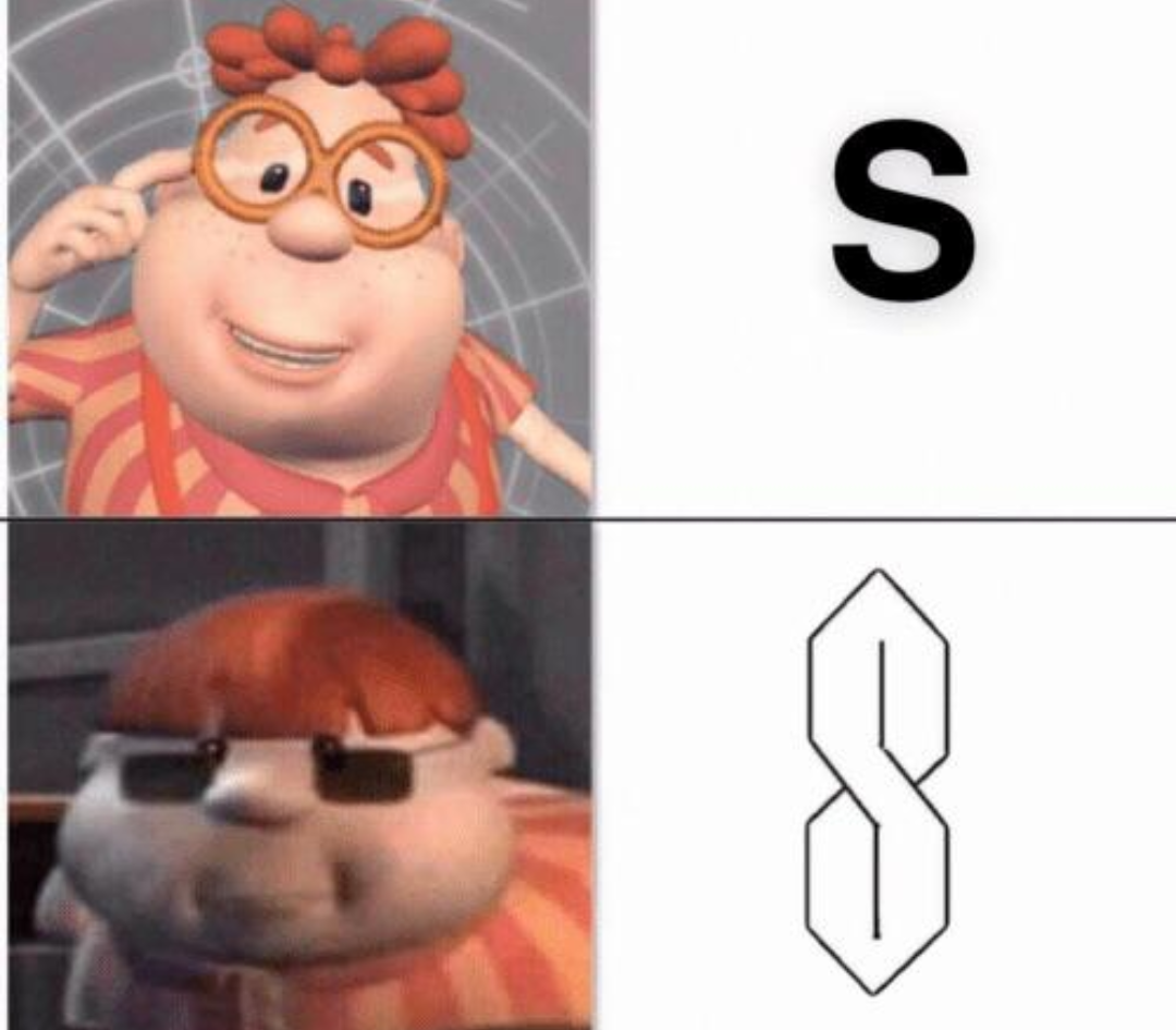 a picture of a cartoon character with glasses and a number 8