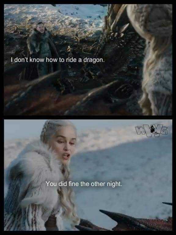 a picture taken from a game of thrones meme of a woman in a fur coat