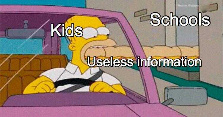 a cartoon picture of a man driving a car with the words kids useless information