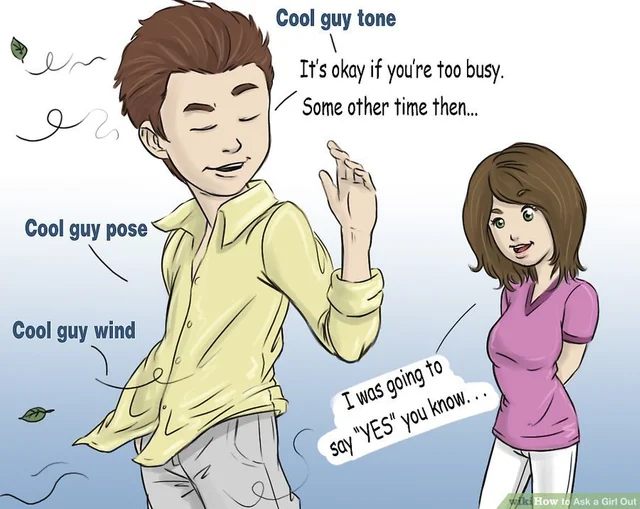 a cartoon of a guy and a girl talking to each other