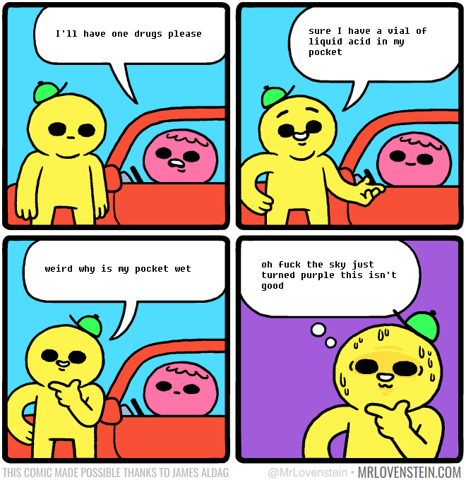 a cartoon of a comic strip with a yellow duck and a pink duck