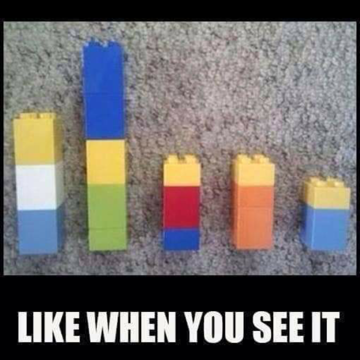 there are legos that are arranged in a row on the floor