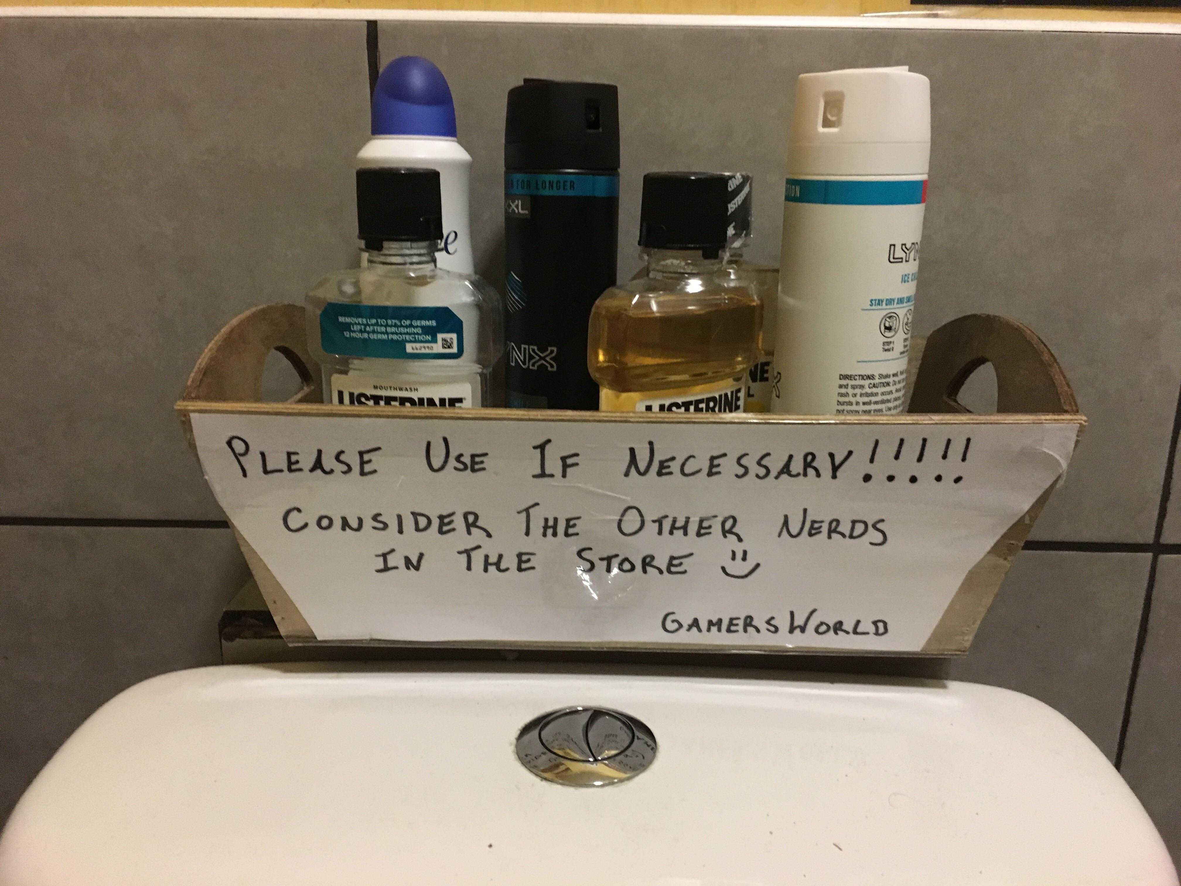 there is a sign on the toilet that says please use it necessary