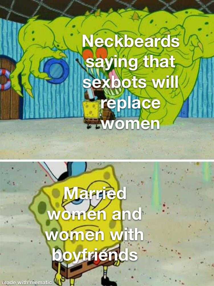 a cartoon spongebob saying that sexs will replace women and men with boyfriends