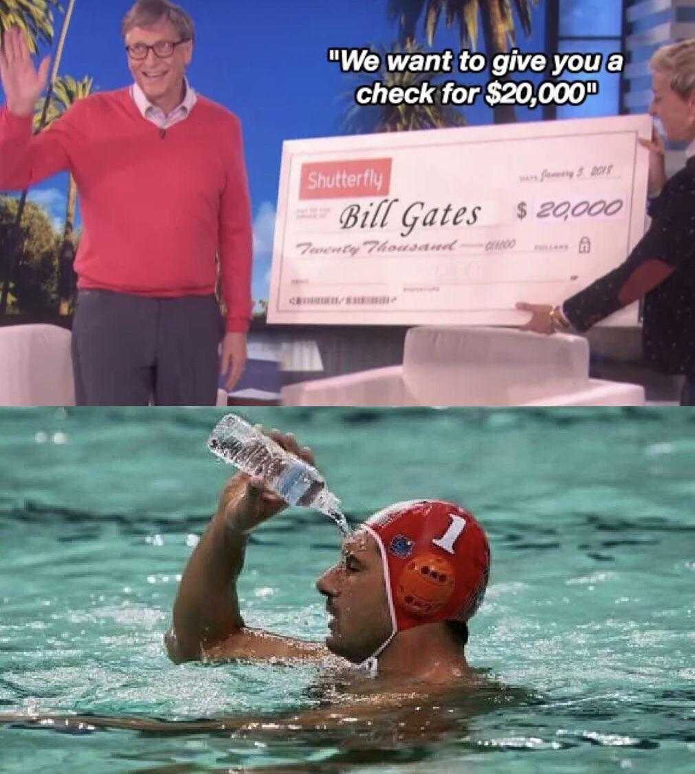 image of a man in a red sweater and a water polo cap