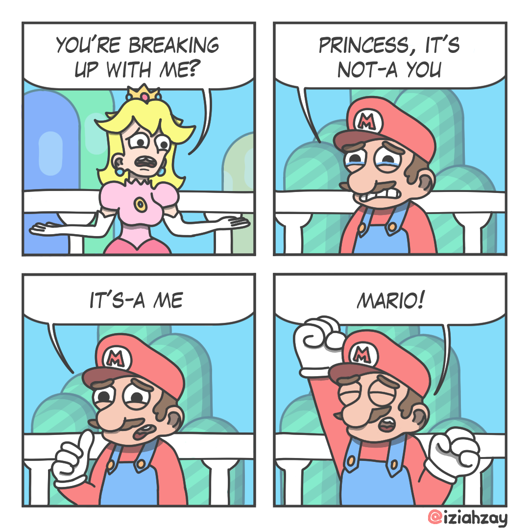 a cartoon of a cartoon of a princess and a mario