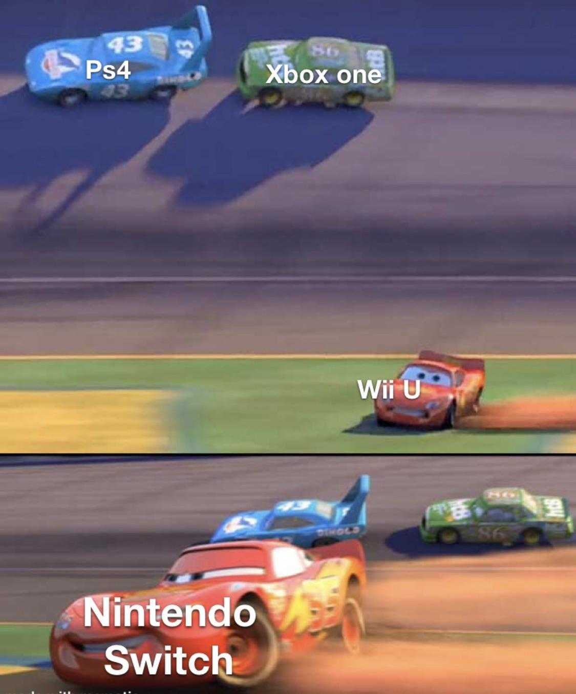 cars racing on a track with the nintendo wii logo on the front