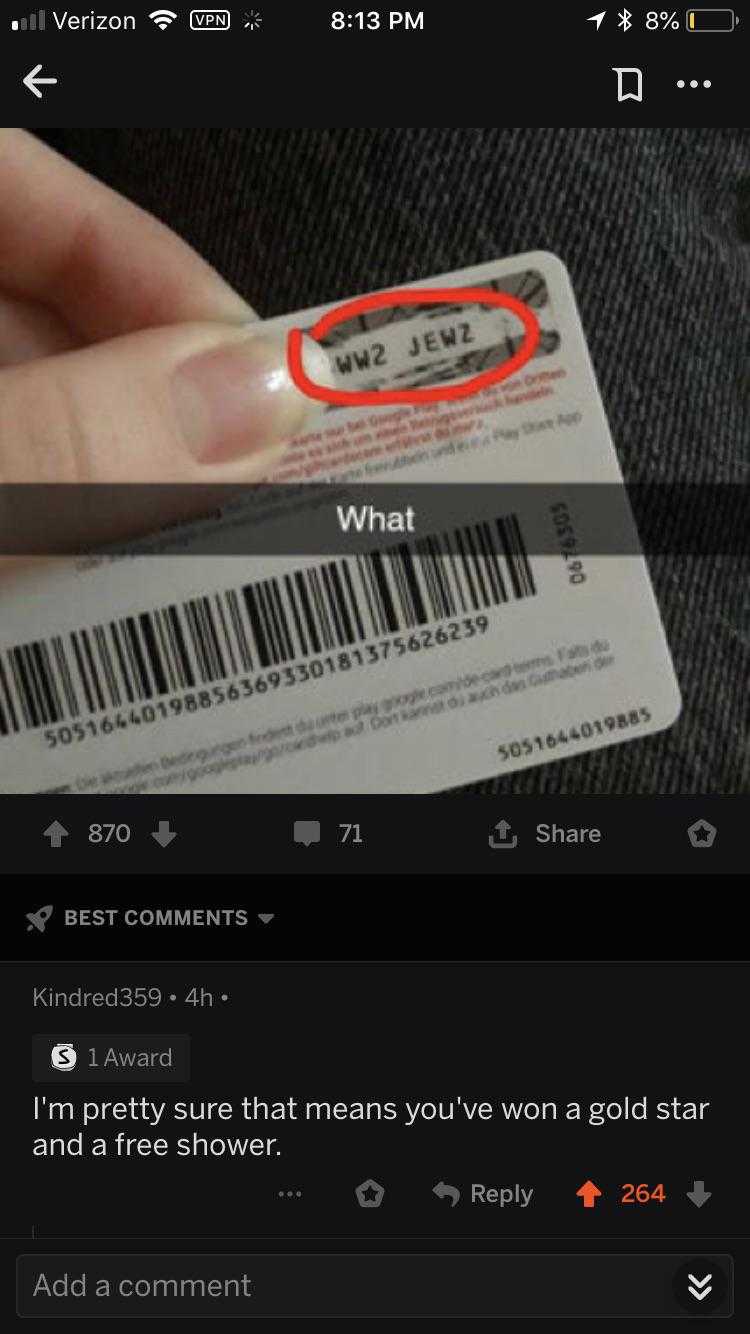 someone is holding a barcode with a red circle on it