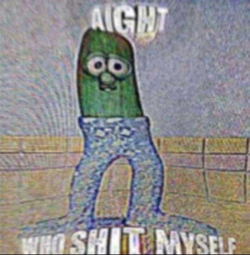 cartoon of a pickle character with a caption that says, ' night who shit myself? '