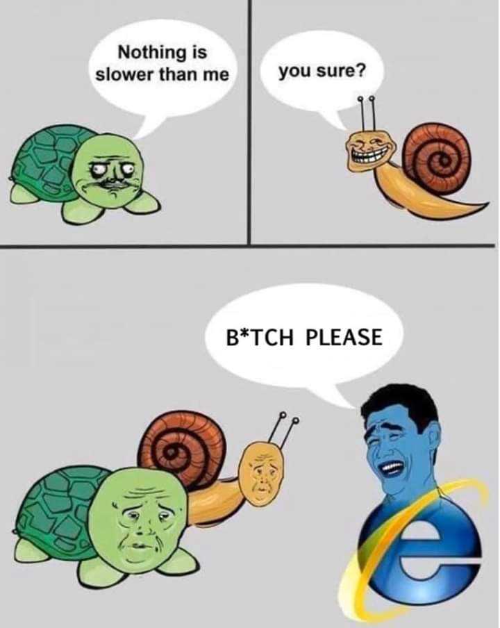 a cartoon of a snail and a turtle with a speech bubble saying nothing is slower than me you sure?